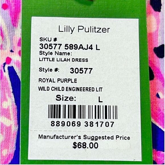 Lilly Pulitzer Little Lilah Dress Wild Child Engineered - Picture 10 of 10